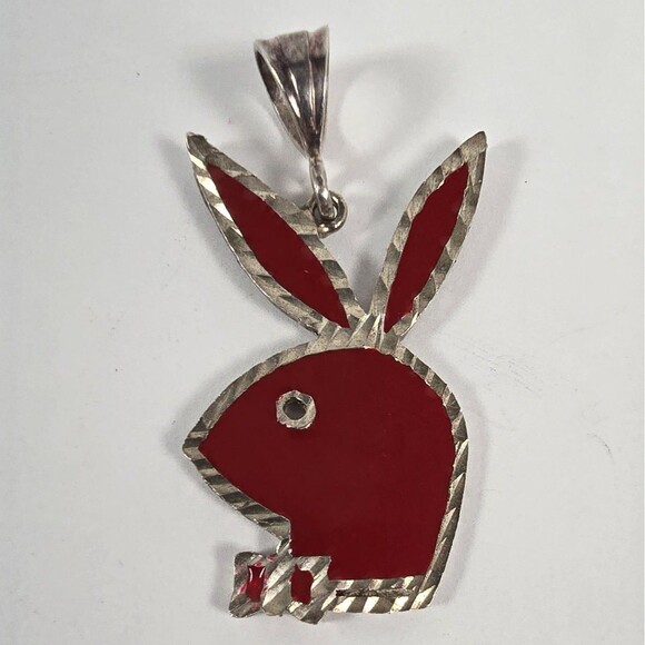 Playboy Bunny Charm Pendant Red 2" - Picture 2 of 3